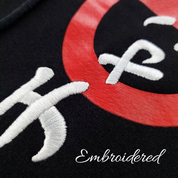 Champion Reverse Weave Hoodie Japanese Embroidered Sweatshirt Katakana Men Large - Picture 11 of 14